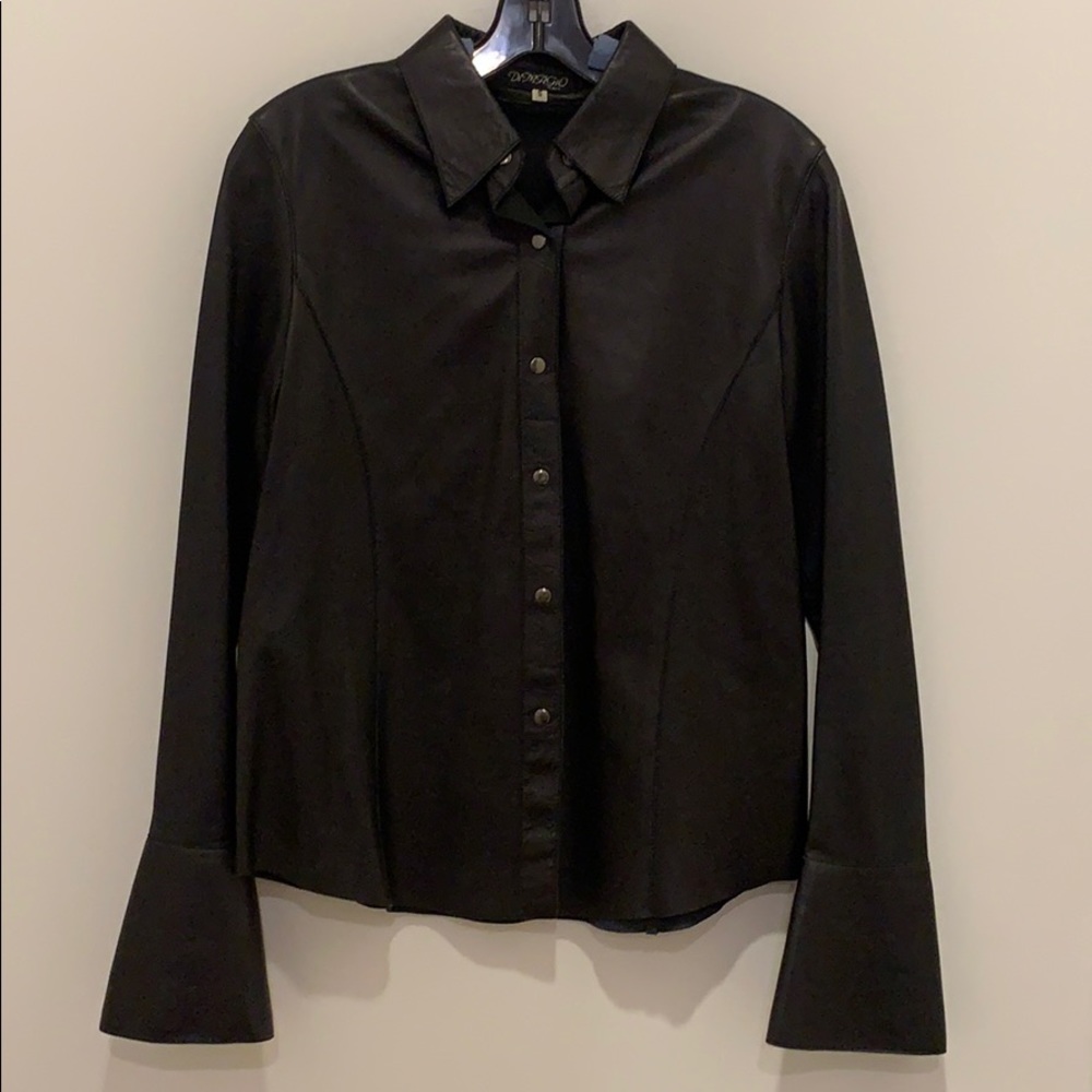 Leather, Button Down, Top. - image 1